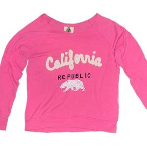 Y2k hot pink California crew neck